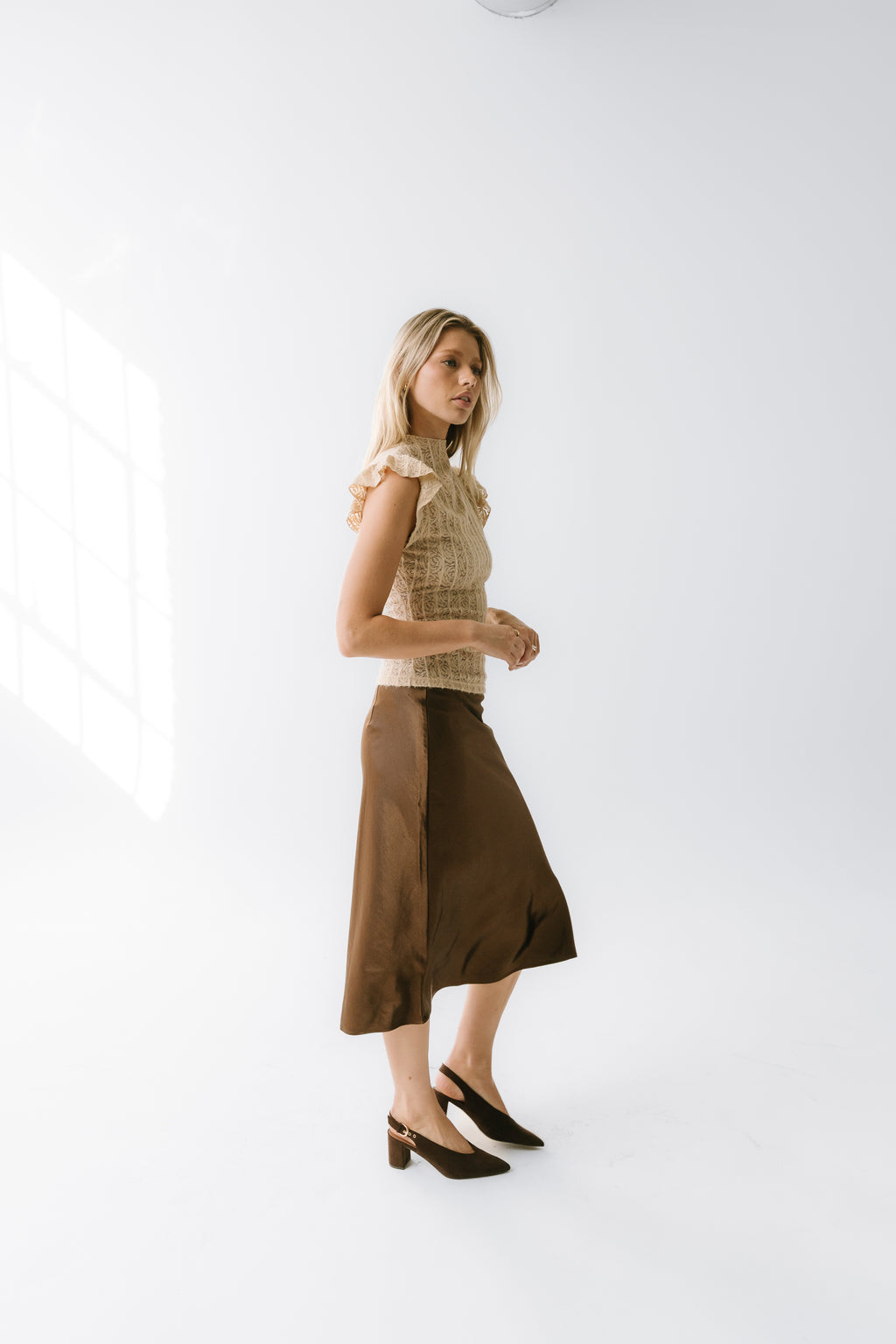 Lue Sheer Top in Taupe - FINAL SALE