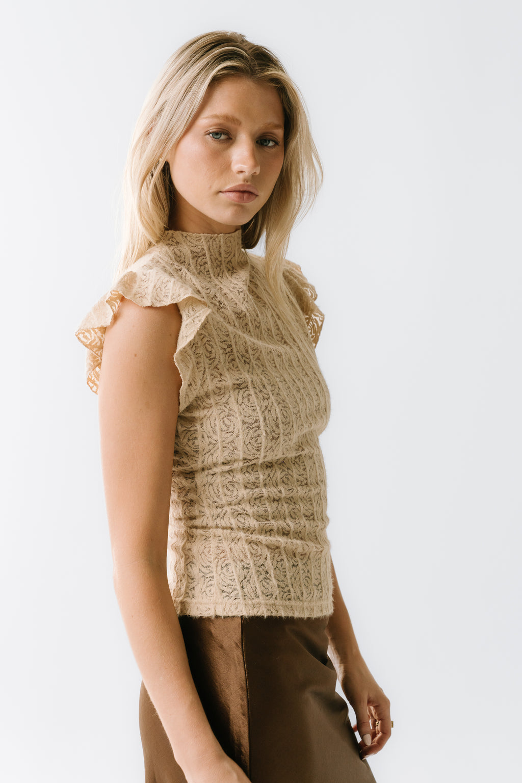 Lue Sheer Top in Taupe - FINAL SALE