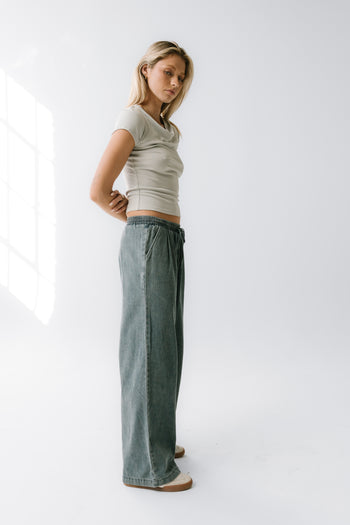 Paula Cowl Neck Top in Light Blue - FINAL SALE