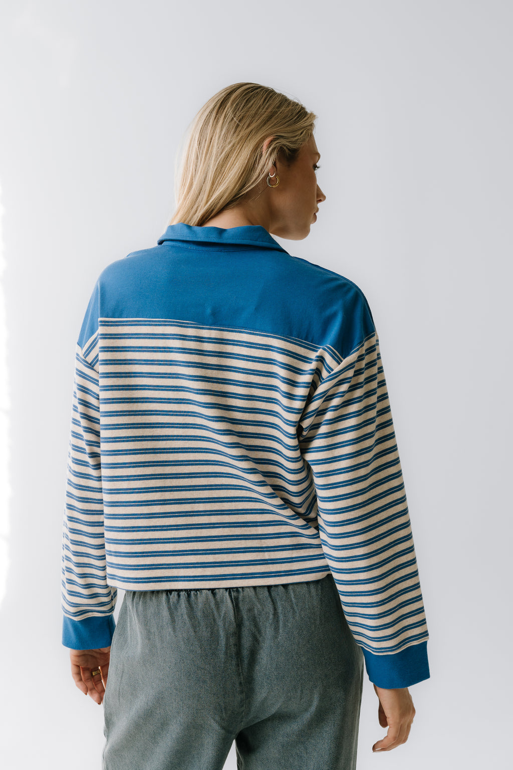 Kessie Striped Top in Blue - FINAL SALE