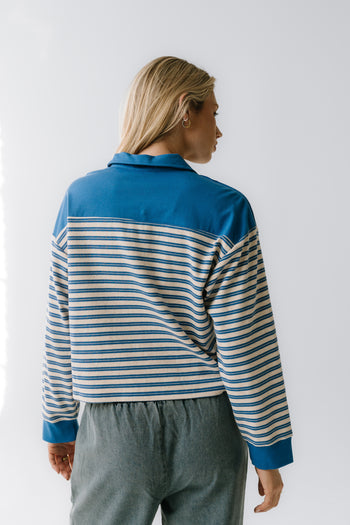 Kessie Striped Top in Blue - FINAL SALE