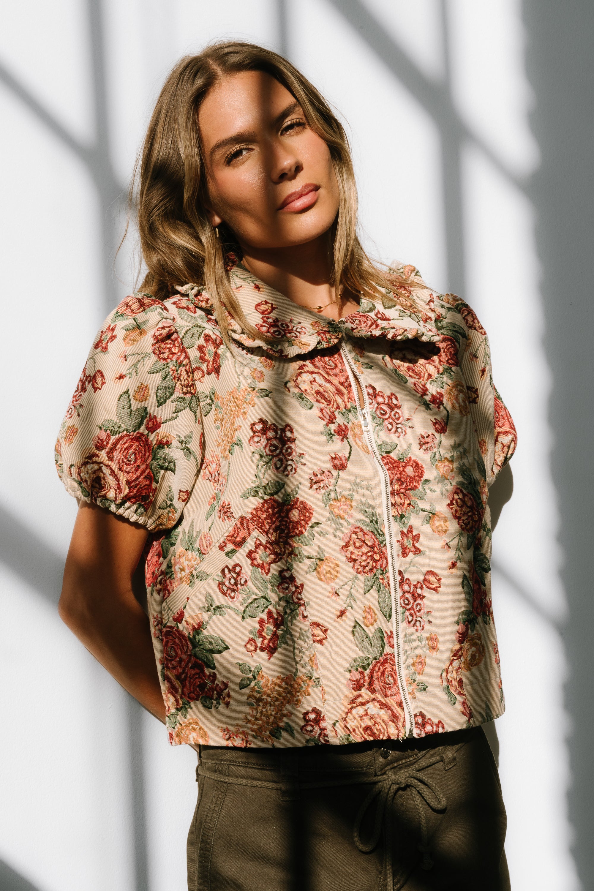 Joanna Floral Zip Up - FINAL SALE Joanna Floral Zip Up - FINAL SALE