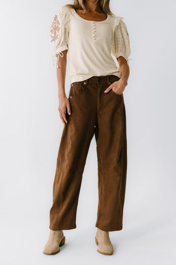 Warren Suede Barrel Pants - FINAL SALE