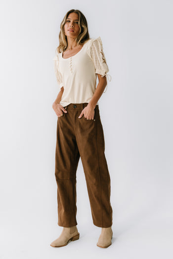 Warren Suede Barrel Pants - FINAL SALE