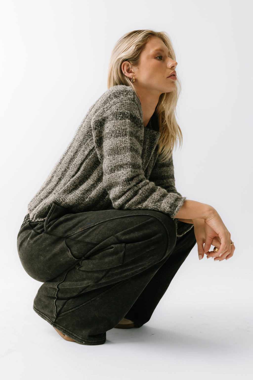 Zamara Ribbed Sweater in Charcoal - FINAL SALE