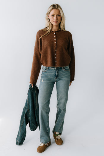 Maci Cardigan in Brown