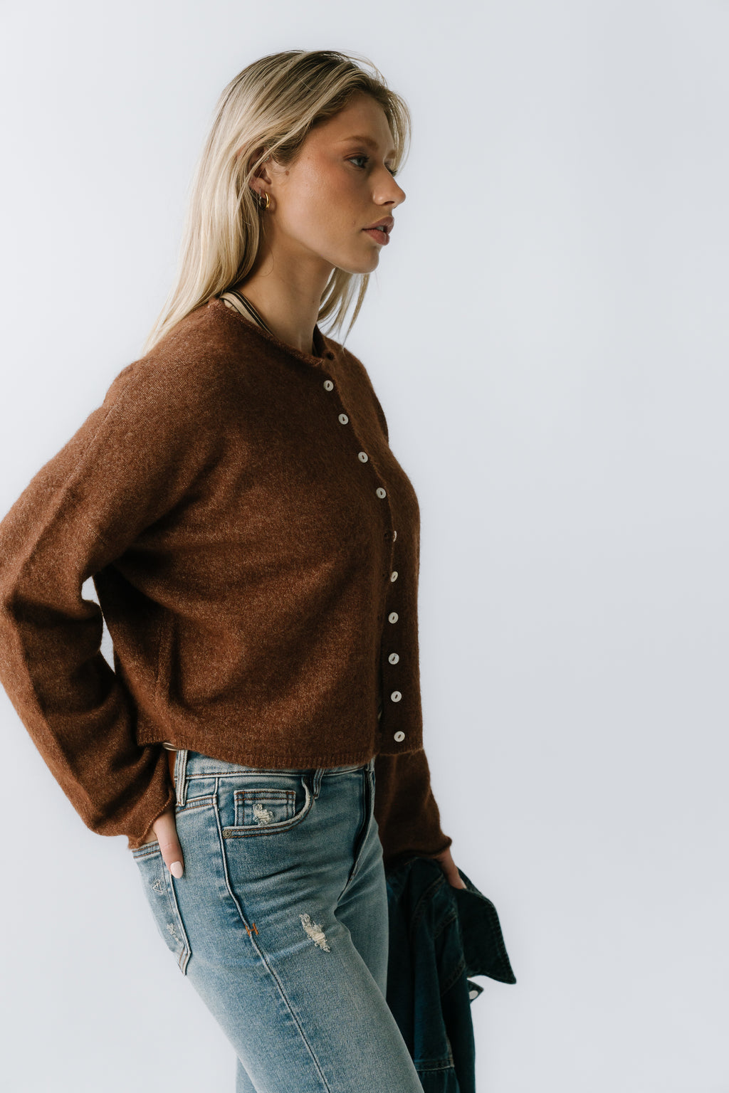 Maci Cardigan in Brown