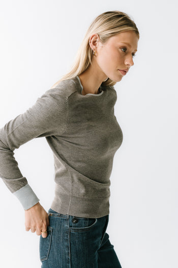 Rustin Contrast Sweater in Grey - FINAL SALE