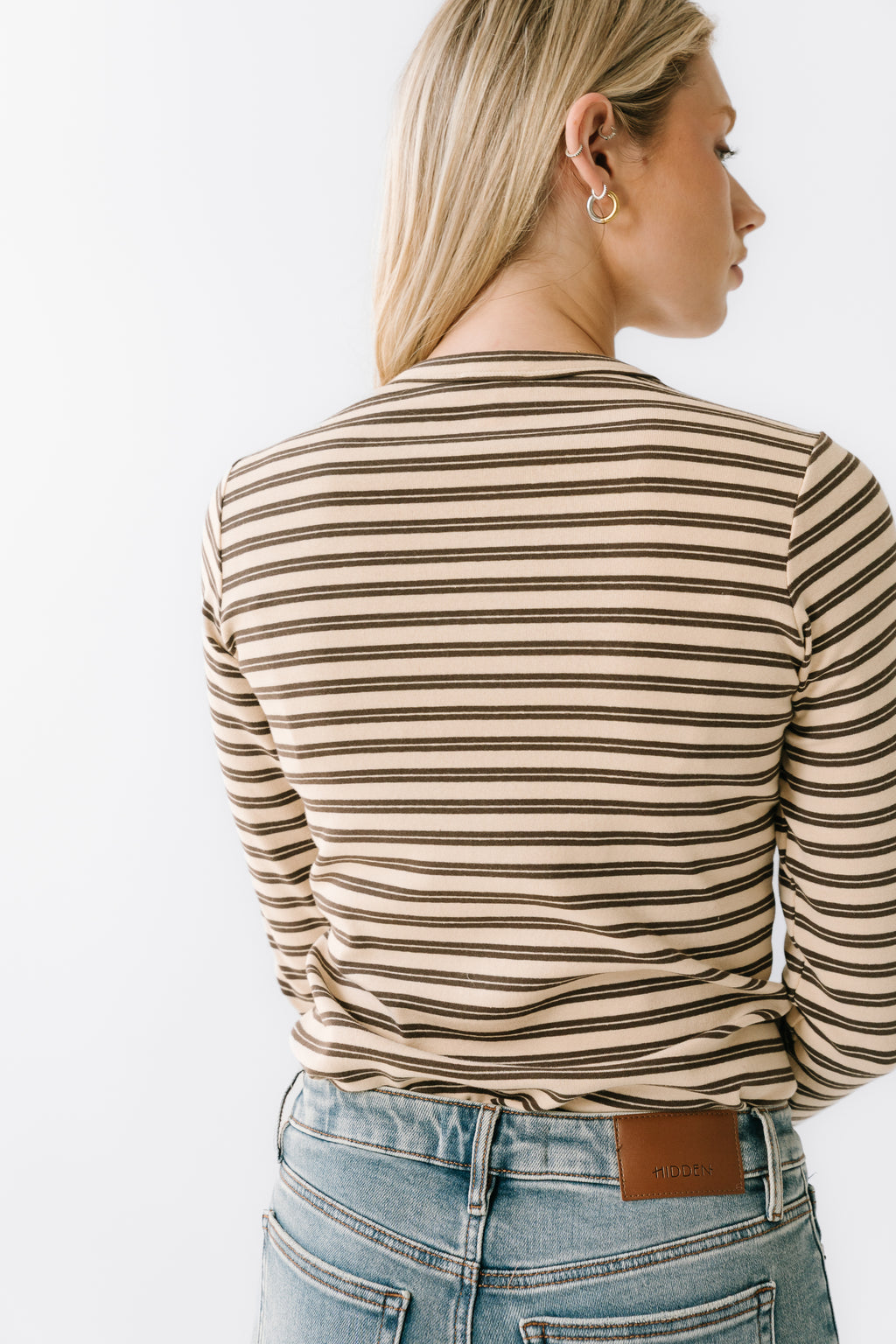Makayla Shirt in Striped Brown - FINAL SALE
