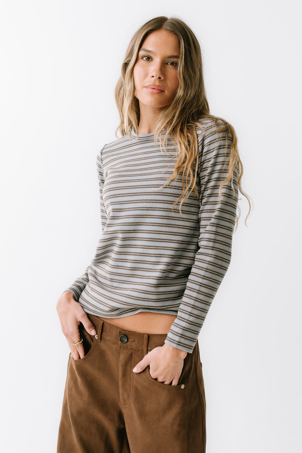 Makayla Shirt in Striped Blue