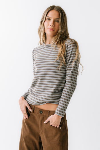 Makayla Shirt in Striped Blue
