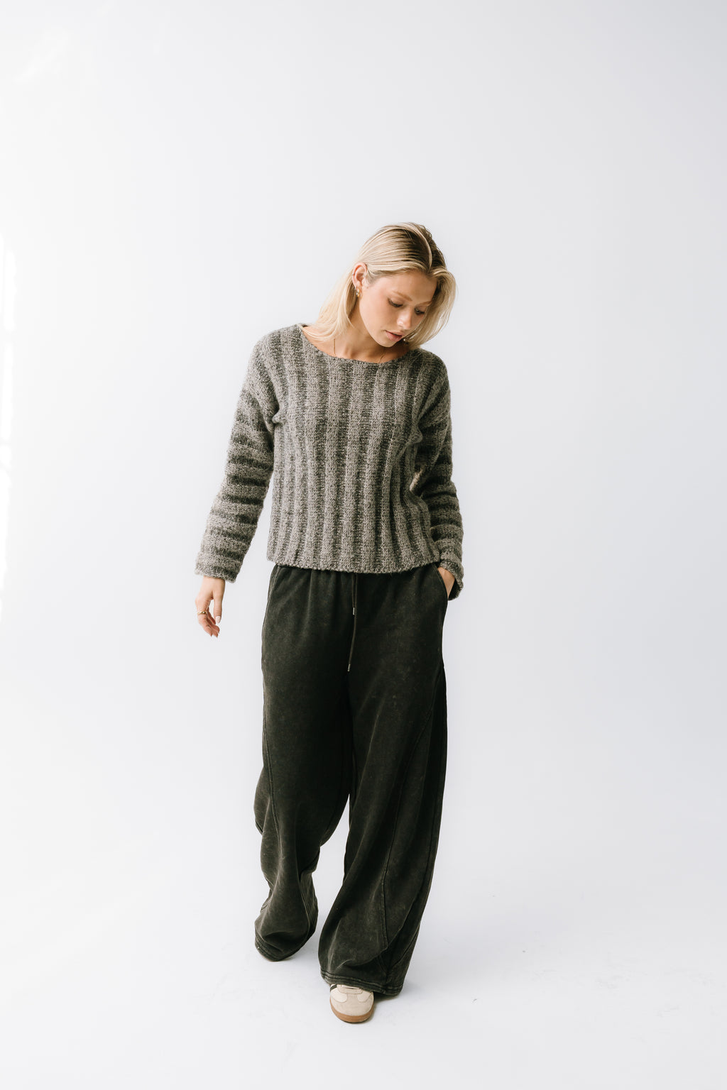 Zamara Ribbed Sweater in Charcoal - FINAL SALE