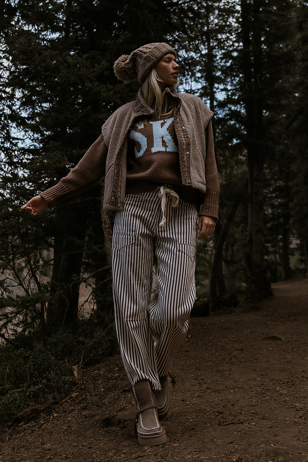 Ski Knit Sweater in Brown - FINAL SALE