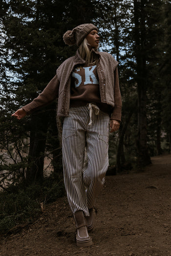 Ski Knit Sweater in Brown - FINAL SALE