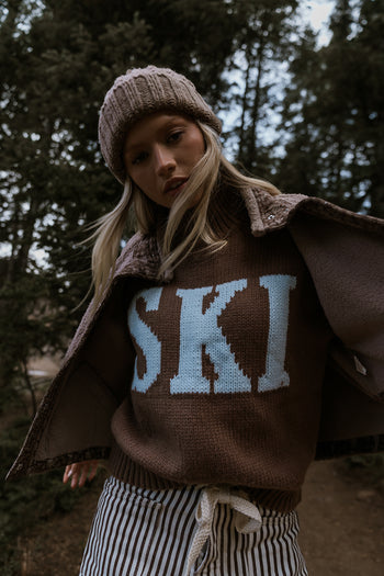Ski Knit Sweater in Brown - FINAL SALE