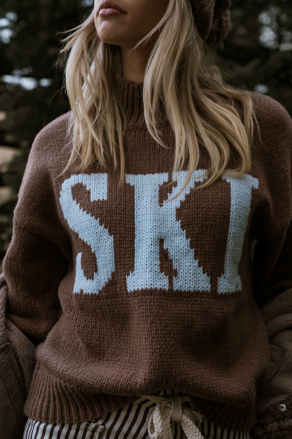 Ski Knit Sweater in Brown - FINAL SALE