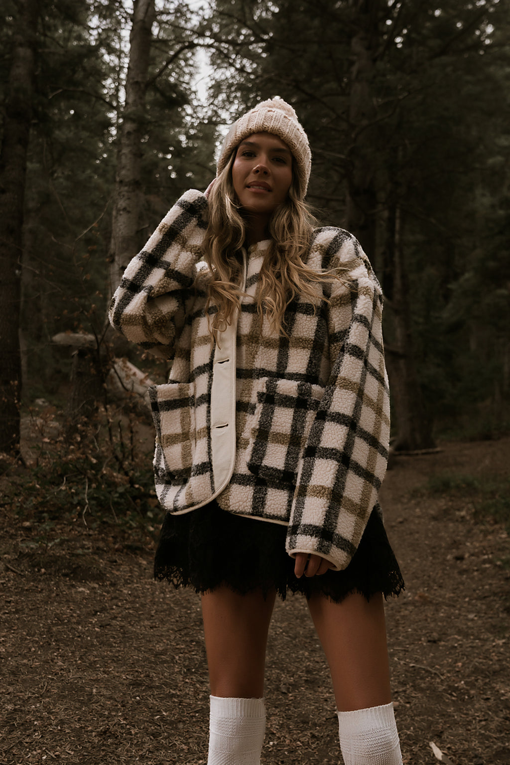 Jasper Gingham Sherpa Jacket