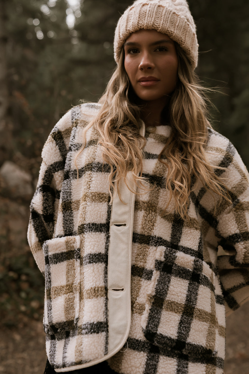 Jasper Gingham Sherpa Jacket