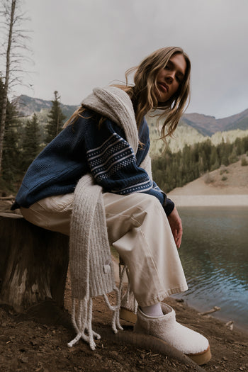 Jayda Oversized Sweater in Blue - FINAL SALE