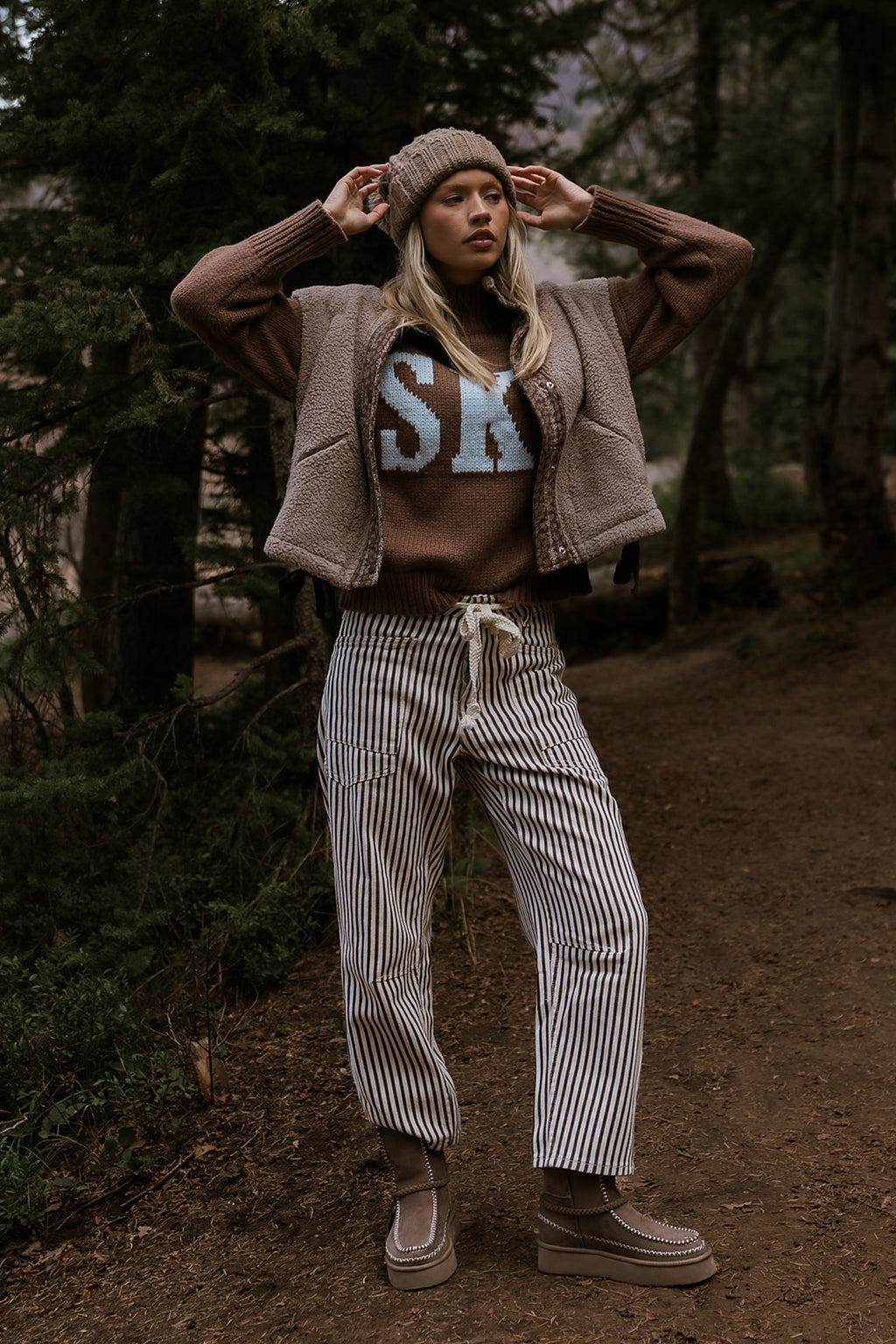 Ski Knit Sweater in Brown - FINAL SALE