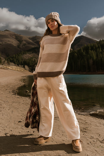 Jolene Striped Sweater in Brown