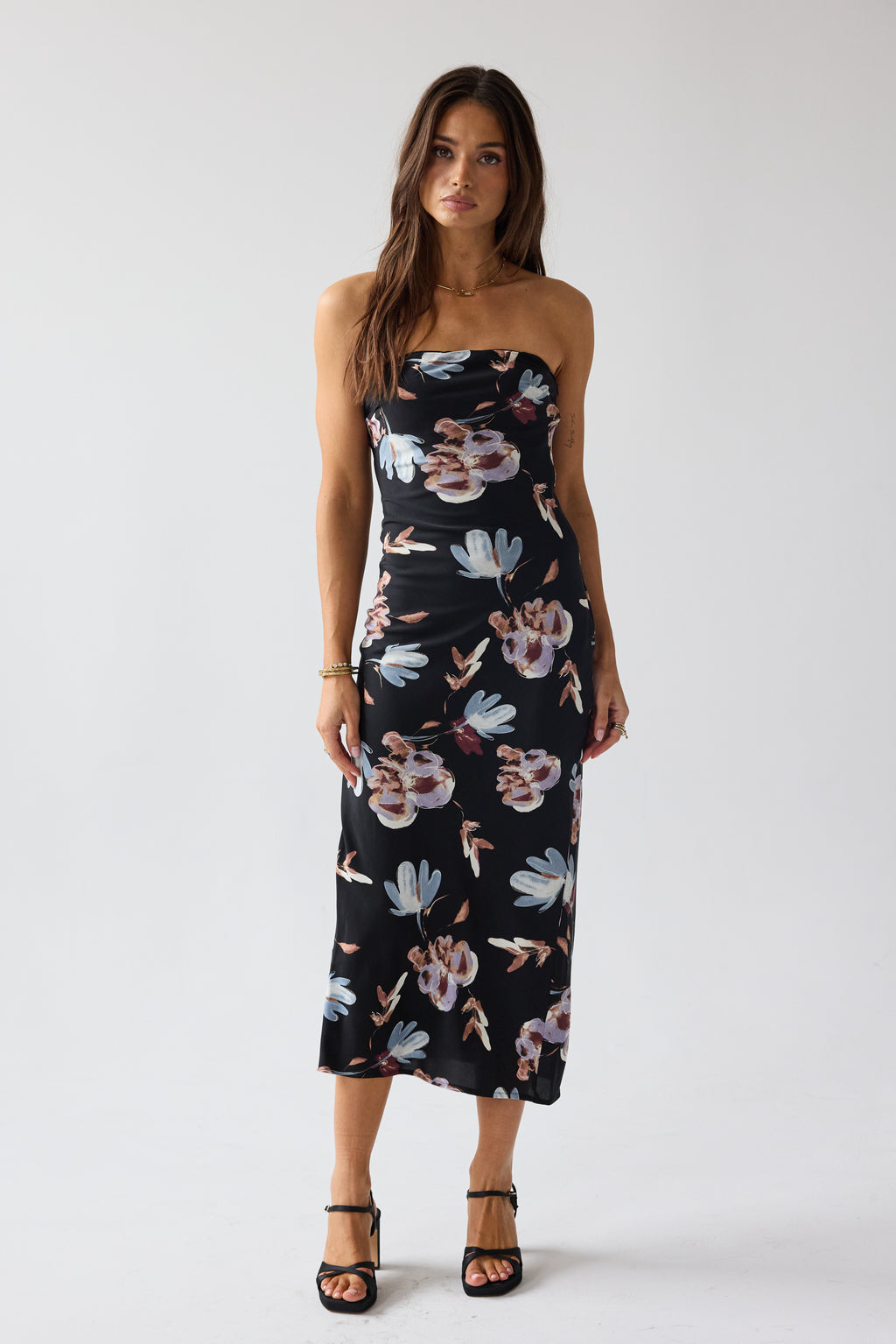bhme Kendall Strapless Midi Dress in Black - Size Large, Non Stretch Material bhme Kendall Strapless Midi Dress in Black - Size Large, Non Stretch Material