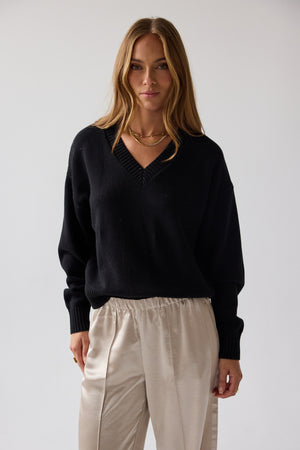 Adella Knit Sweater in Black - FINAL SALE