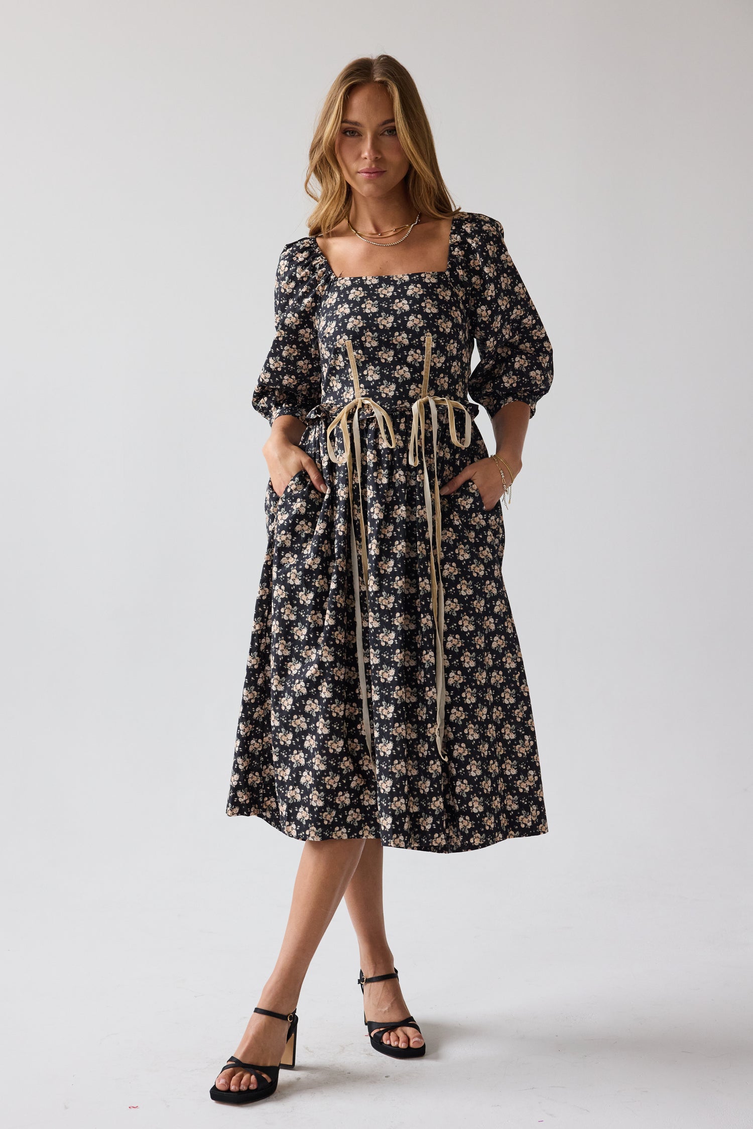 Black Floral dresses
