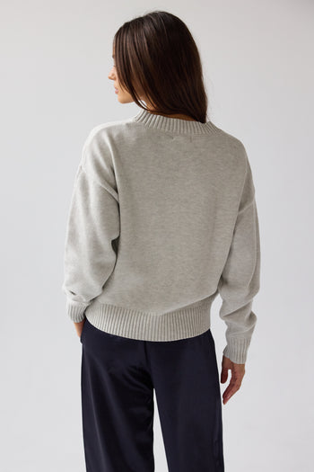Adella Knit Sweater in Silver - FINAL SALE