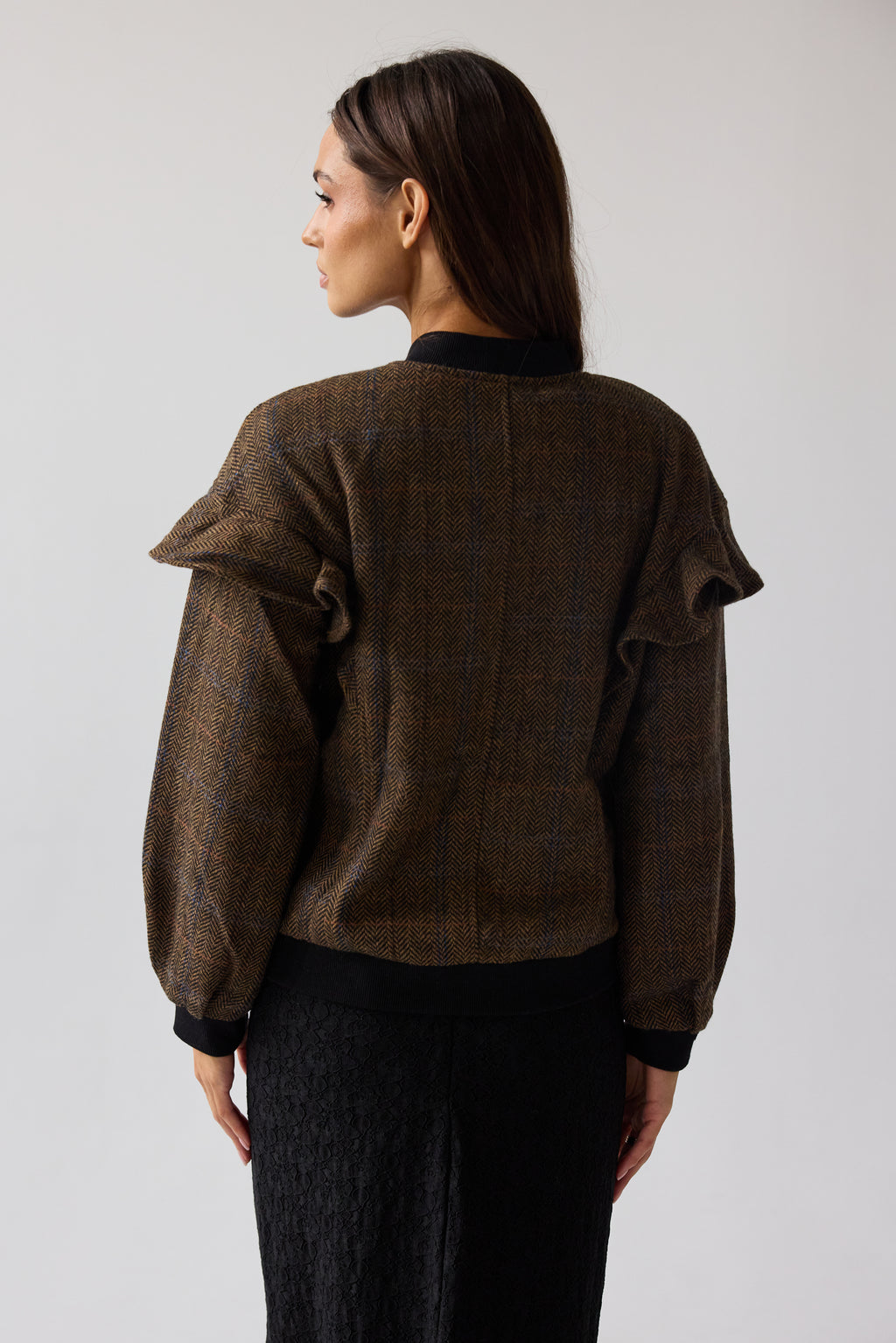 Ricky Herringbone Bomber Jacket