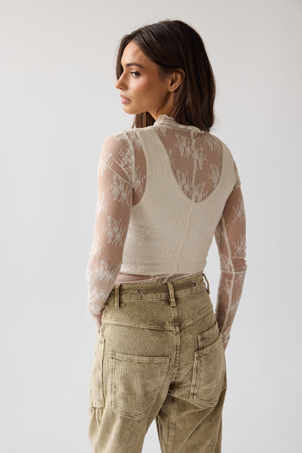 Drea Lace Layering Top in Cream