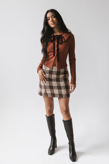 Gen Collared Top in Rust - FINAL SALE