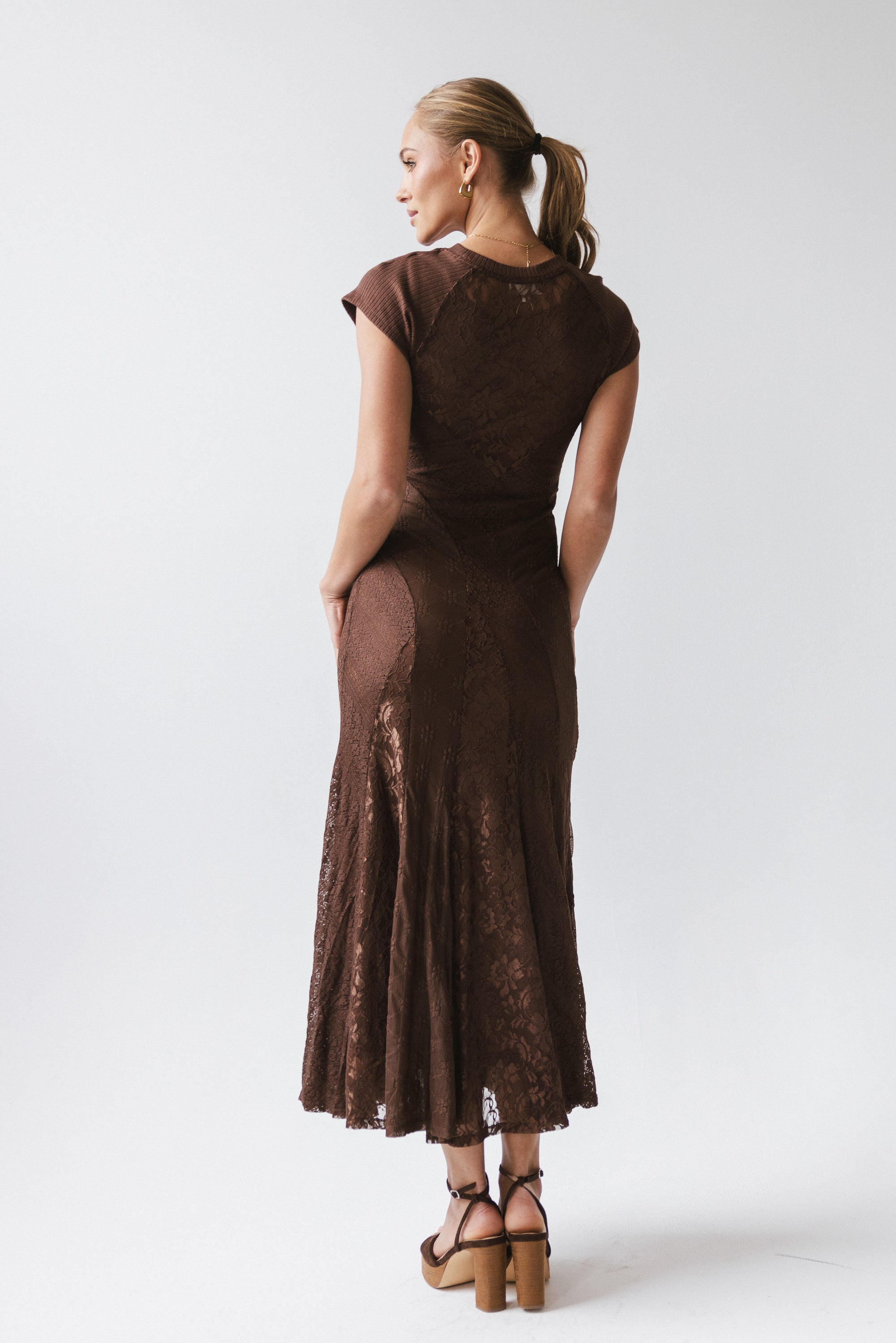 bhme Kameron Lace Maxi Dress in Brown - Size Small bhme Kameron Lace Maxi Dress in Brown - Size Small