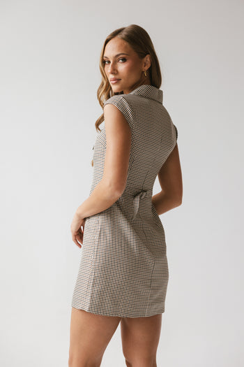 Mckenna Plaid Mini Dress in Burgundy