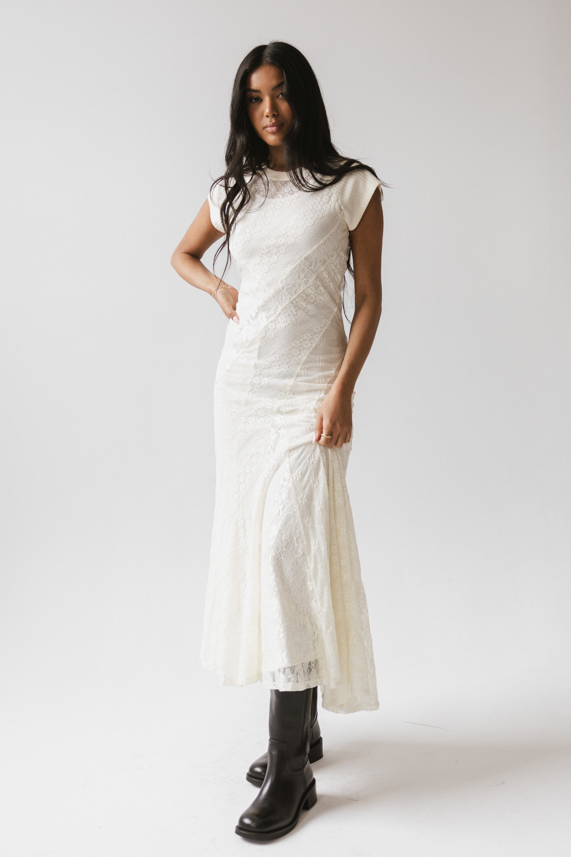 knee length dresses for ladies Kameron Lace Maxi Dress in Cream knee length dresses for ladies Kameron Lace Maxi Dress in Cream
