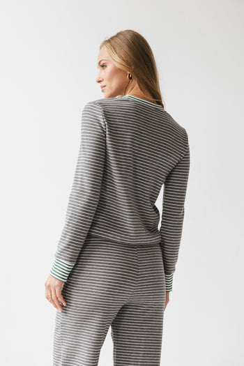 April Striped Top in Grey - FINAL SALE