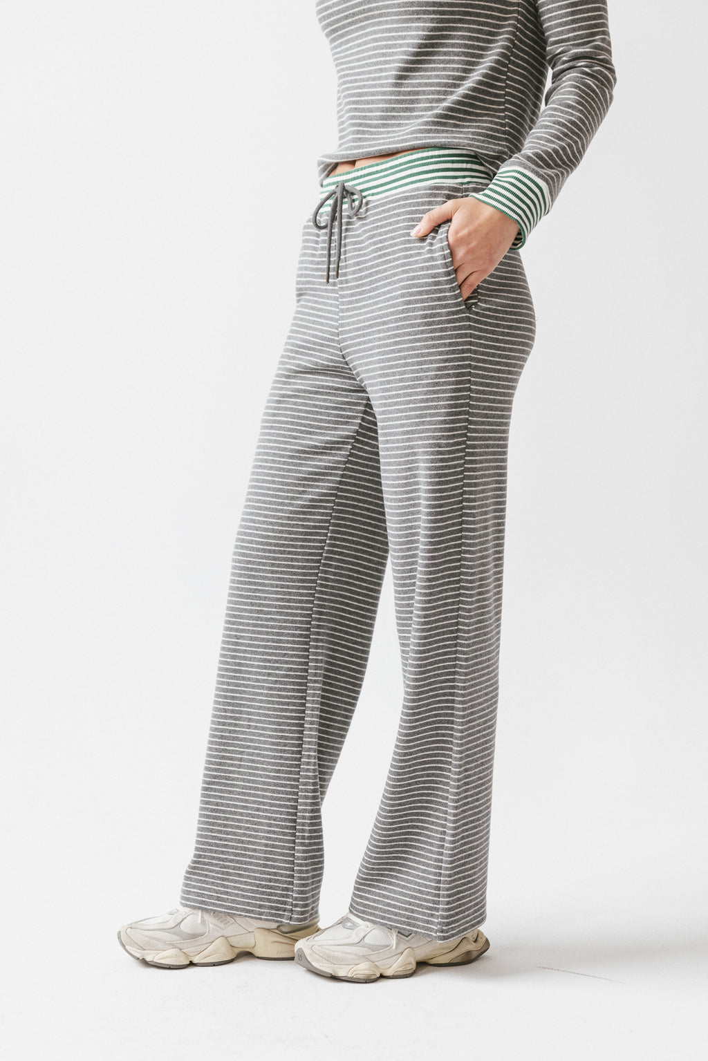 April Striped Pants in Grey - FINAL SALE