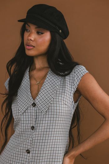 Mckenna Plaid Mini Dress in Grey