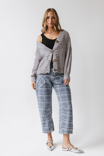 Judy Plaid Barrel Jeans