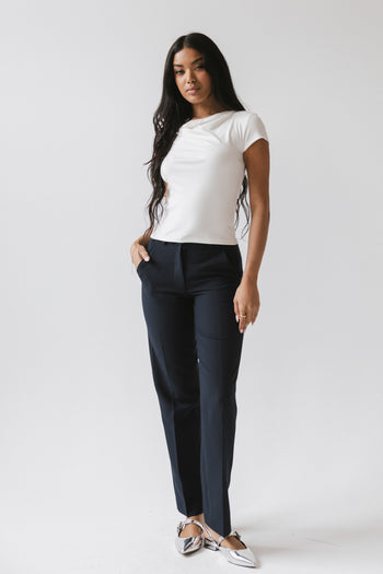Mitchel Straight Leg Trouser in Navy