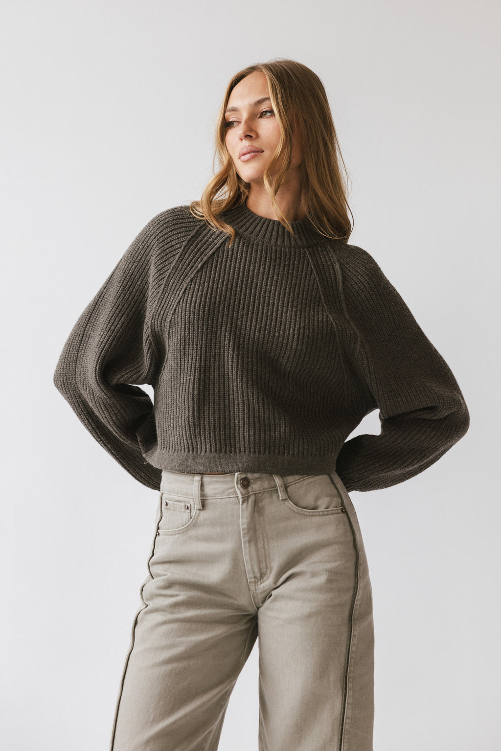 Shayla Knit Sweater in Charcoal - FINAL SALE