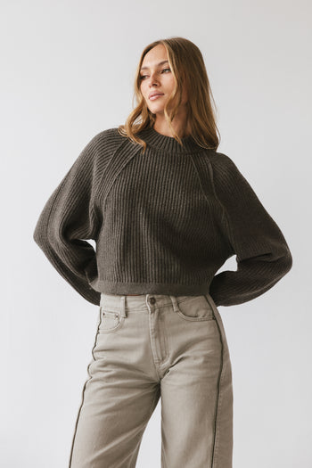 Shayla Knit Sweater in Charcoal - FINAL SALE
