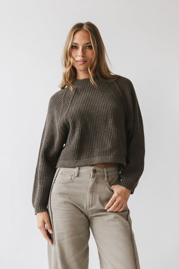 Shayla Knit Sweater in Charcoal - FINAL SALE