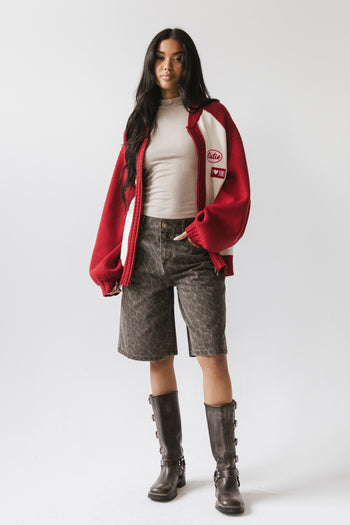 Paula Oversized Jacket in Red - FINAL SALE