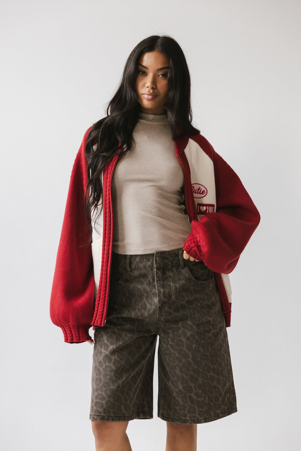 Paula Oversized Jacket in Red - FINAL SALE