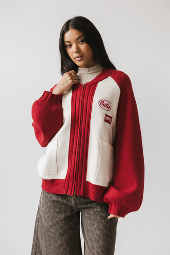 Paula Oversized Jacket in Red - FINAL SALE