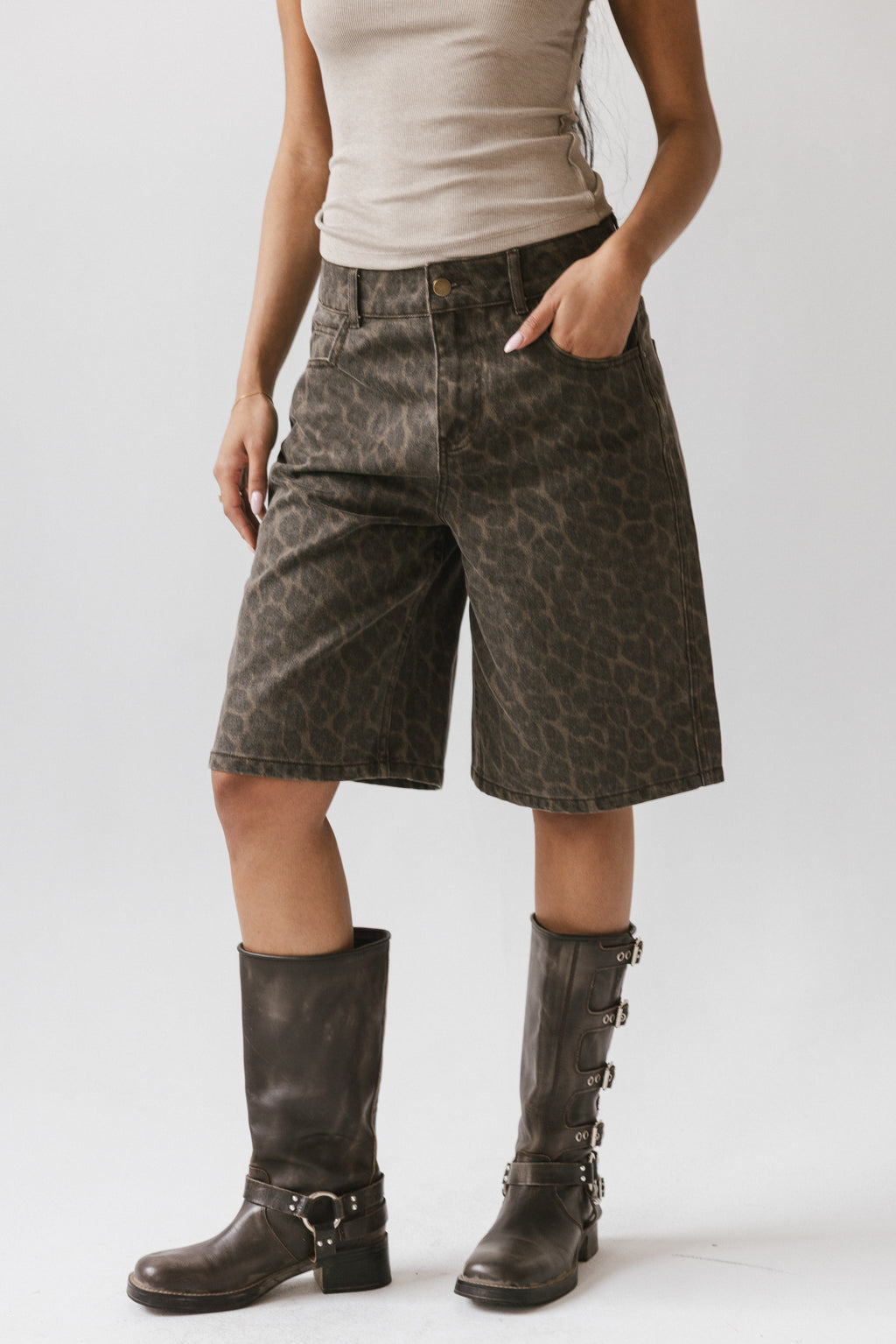 Jessy Leopard Bermuda Shorts - FINAL SALE