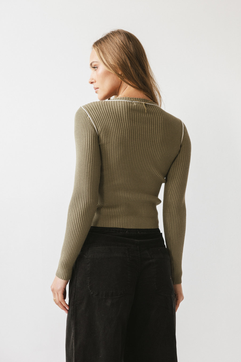 Russel Ribbed Sweater in Olive - FINAL SALE