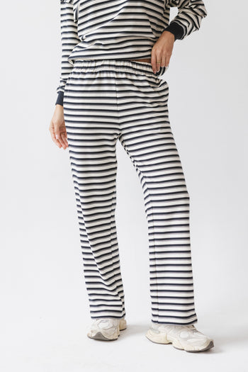striped pants with elastic waist