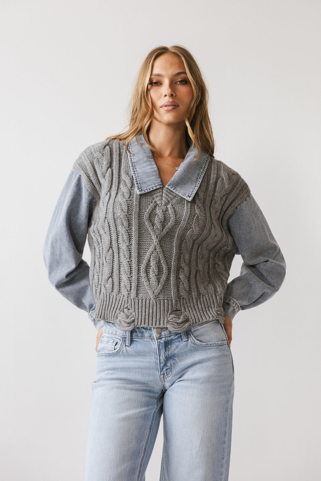 Selena Mixed Media Sweater - FINAL SALE